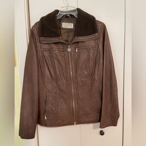 MK  Brown Leather Jacket